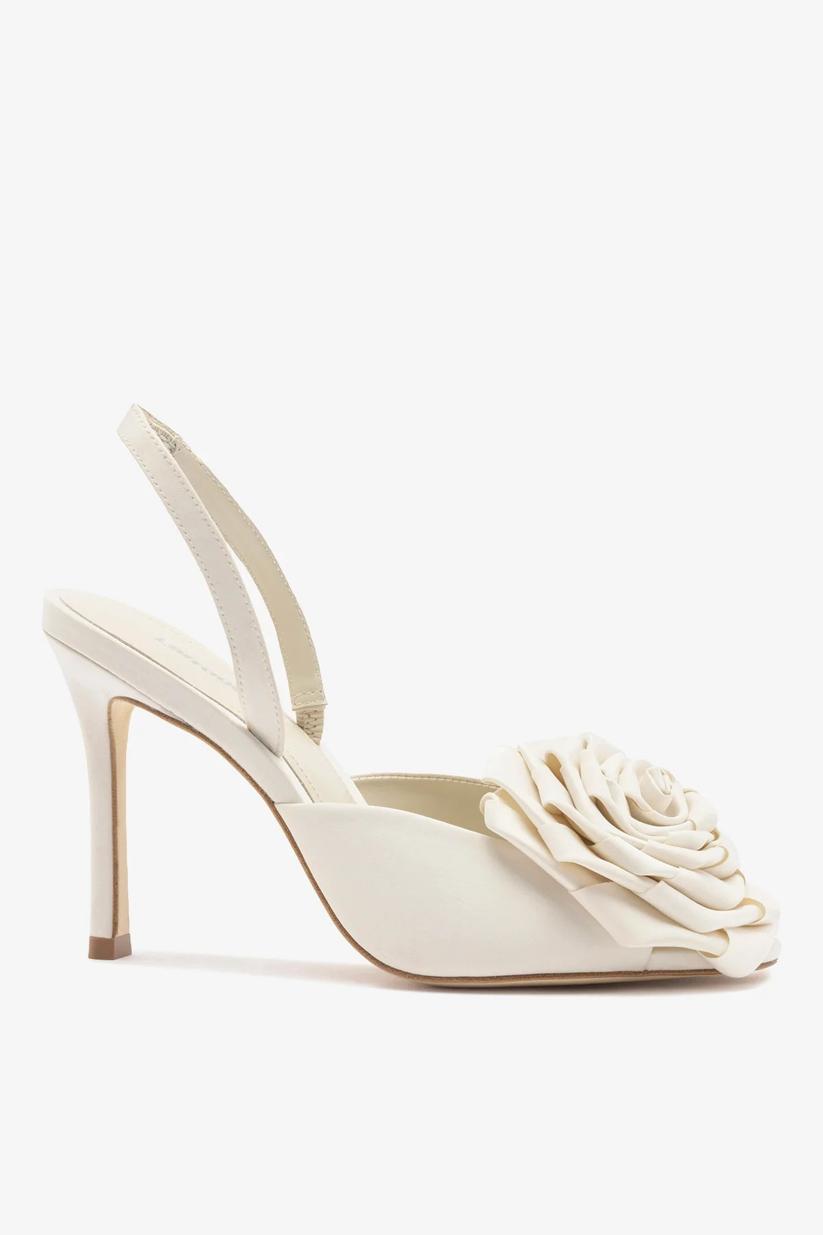 Scarlet Sandal White Satin | Larroude