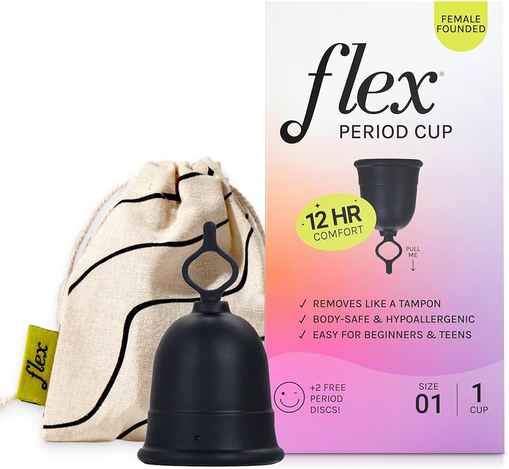 Flex Cup Starter Kit (Slim Fit - Size 01) | Reusable Menstrual Cup + 2 Free Menstrual Discs | Pul... | Amazon (US)