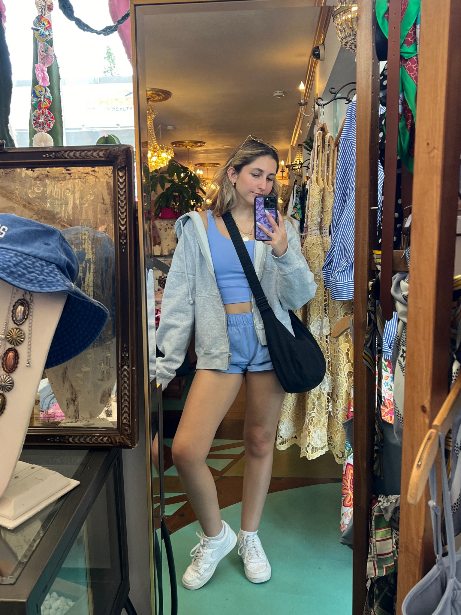 Casual ootd in my new favorite athletic set 🩵

Athletic tank and shorts: Old Navy
Zip Up: Brandy Melville
Bag: Baggu
Shoes: Nikes
Sunglasses: RayBans 

Ig: @jkyinthesky & @jillianybarra

#summerstyle #oldnavy #workoutset #athleticset #athleisure #everydaystyle 

#LTKActive #LTKFindsUnder50 #LTKItBag