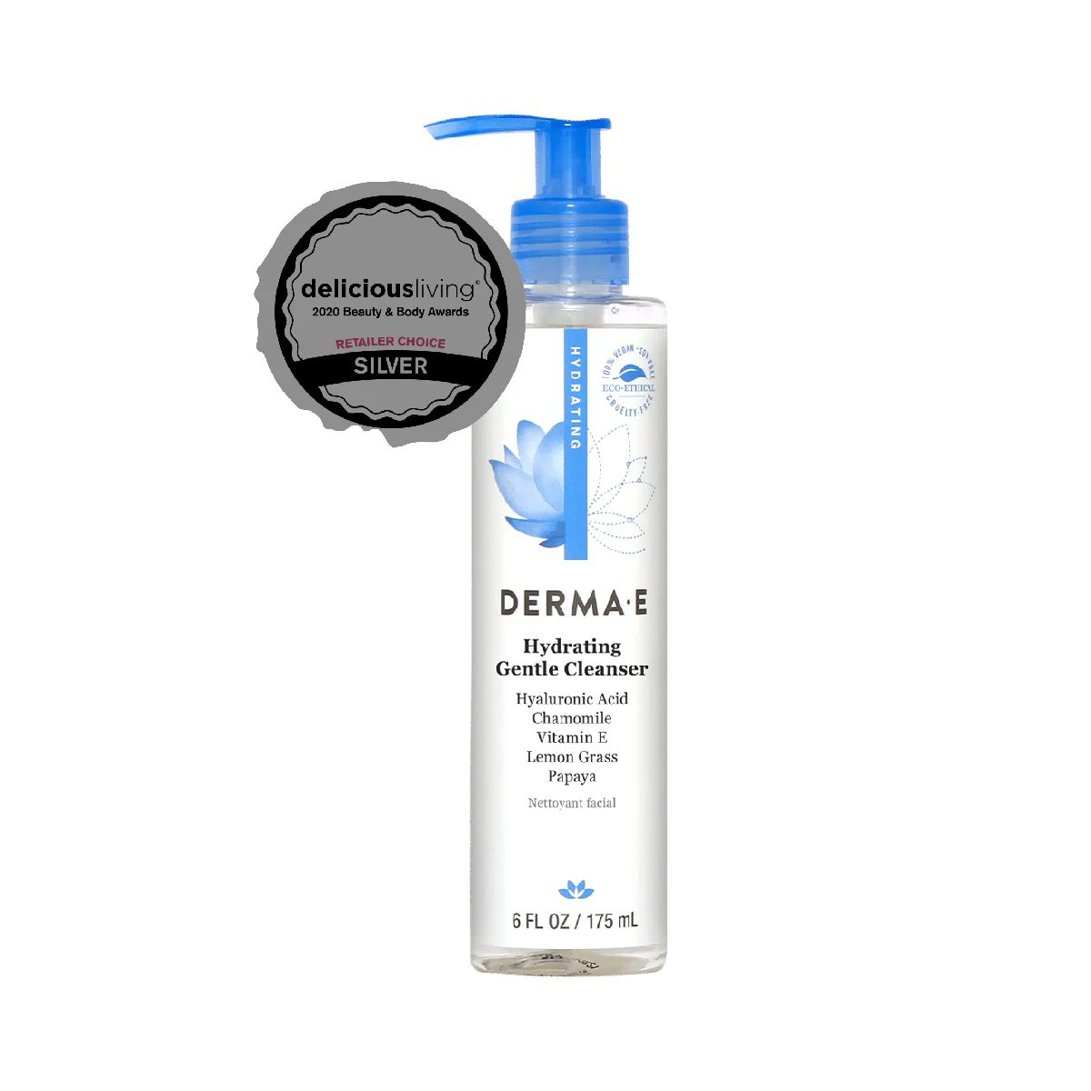 Hydrating Gentle Facial Cleanser With Hyaluronic Acid | DERMA E | Derma E