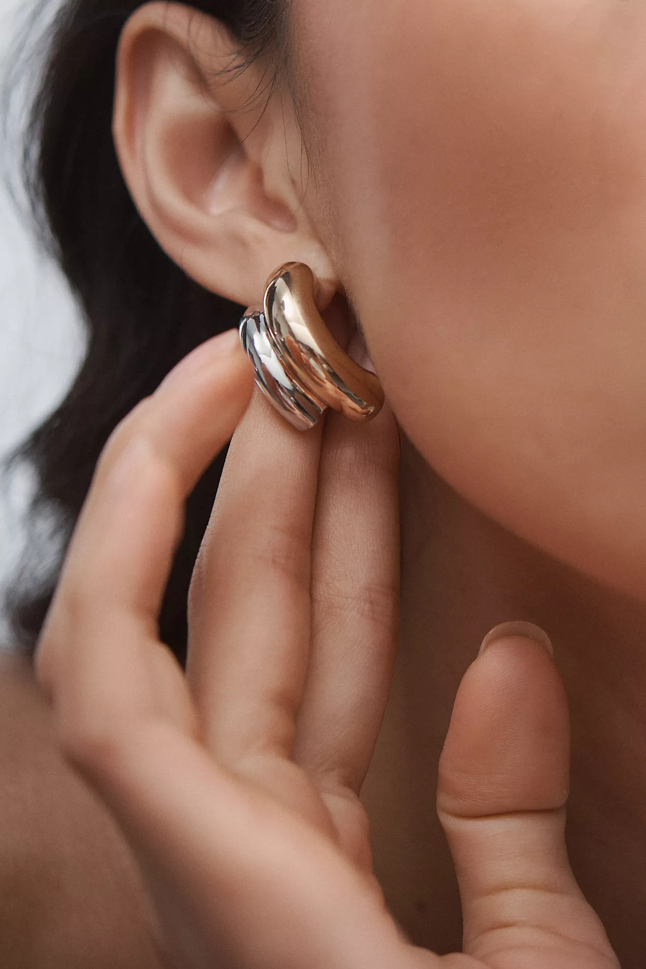 Mixed Metal Double Drop Earrings | Anthropologie (US)