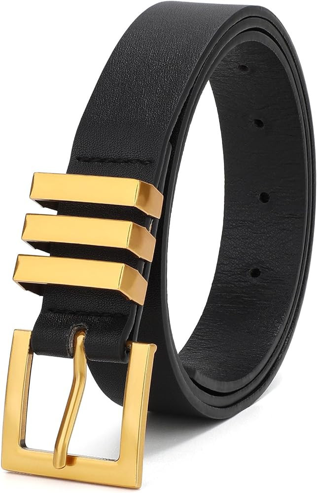 XZQTIVE Plus Size Women's Leather Belts for Jeans Pants Dress Fashion Ladies Waist Belt with Squa... | Amazon (US)