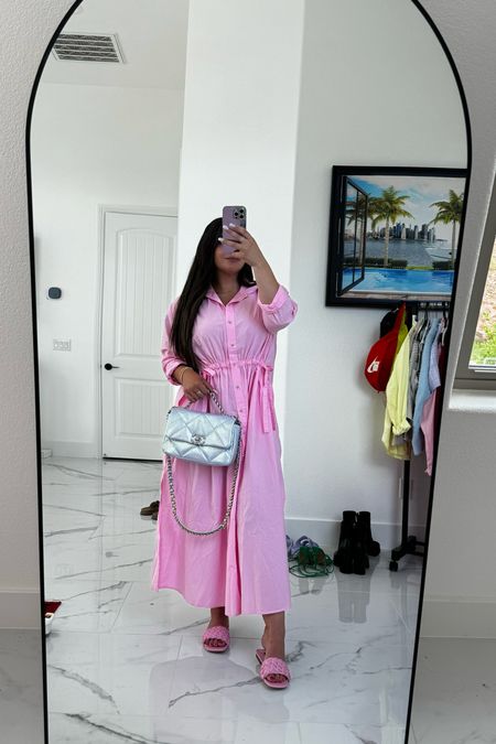 How fun is this pink dress?! I love the color! And the ties are so cute! I also love how lightweight it is! Perfect for summer! I wore it to an afternoon tea with matching pink sandals! #dresses #summerdress #dress 

#LTKStyleTip #LTKFindsUnder50 #LTKFindsUnder100