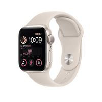 Apple Watch SE (GPS, 2022), 40mm Starlight Aluminium Case with Starlight Sport Band | Very (UK)