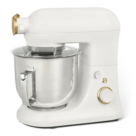 Beautiful 6 Qt Tilt-Head Stand Mixer with Dough Hook, Flat Beater, Balloon Whisk, Pastry Beater & Slicer/Shredder Set, White Icing by Drew Barrymore | Walmart (US)