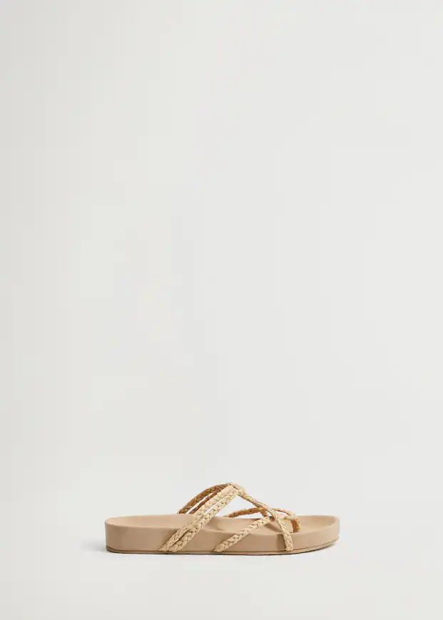 Raffia straps sandal | MANGO (US)