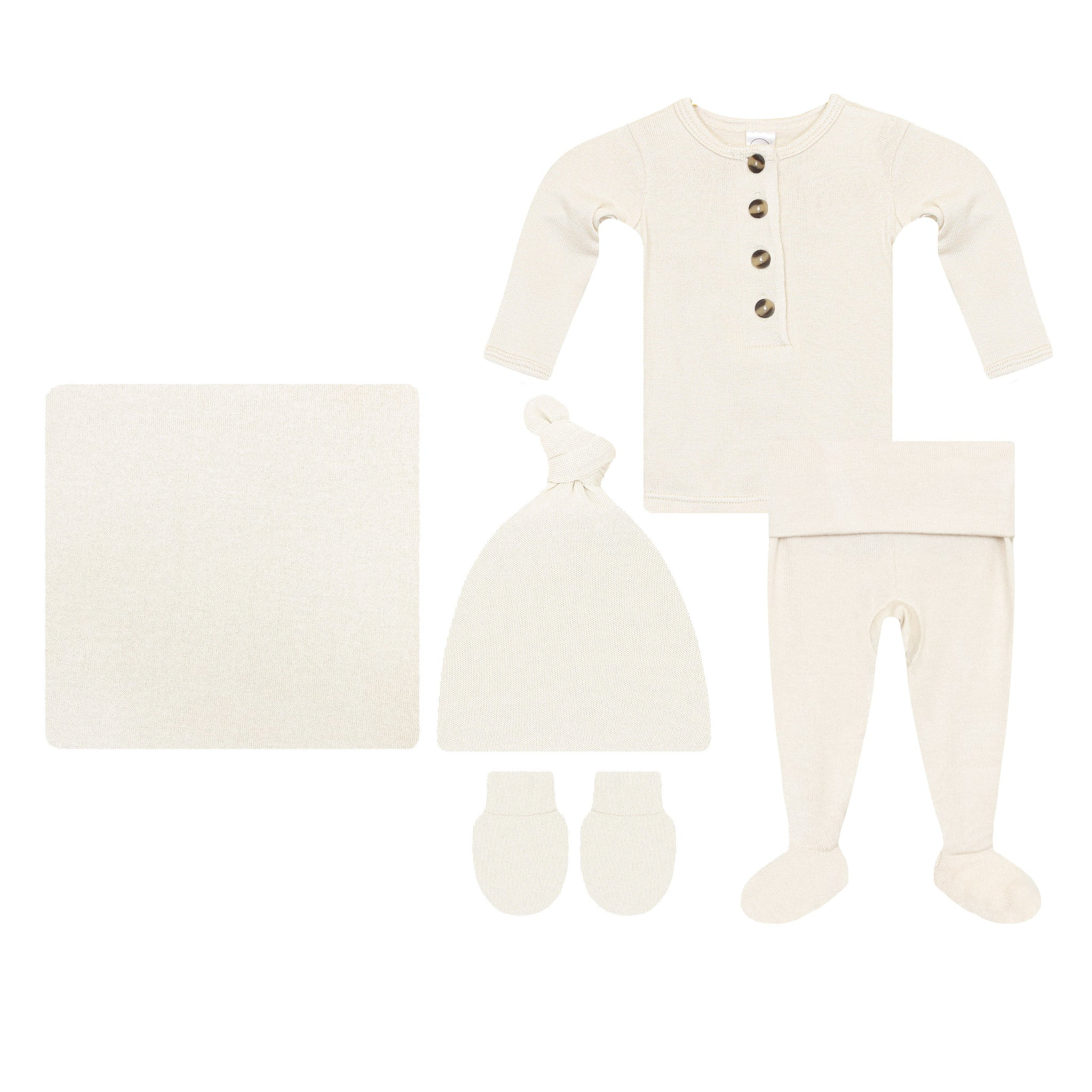 Dakota Plush Knit Newborn Hat Bundle (Top + Bottom) | Lou Lou & Company