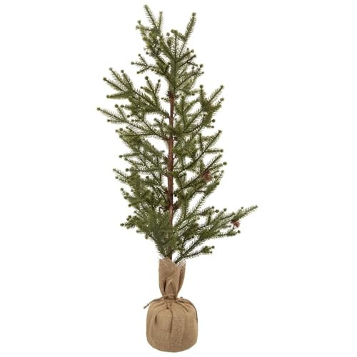 Hobby Lobby Pinecone Spruce Tabletop Christmas Tree, 32 inches, Burlap Wrapped Trunk, Plastic, Pinecones | Amazon (US)
