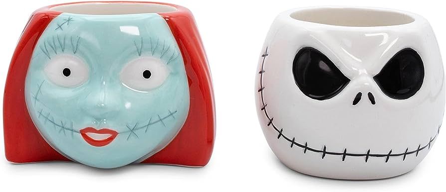 Silver Buffalo Disney The Nightmare Before Christmas Jack & Sally Sculpted Mini Mugs, Set of 2 | ... | Amazon (US)