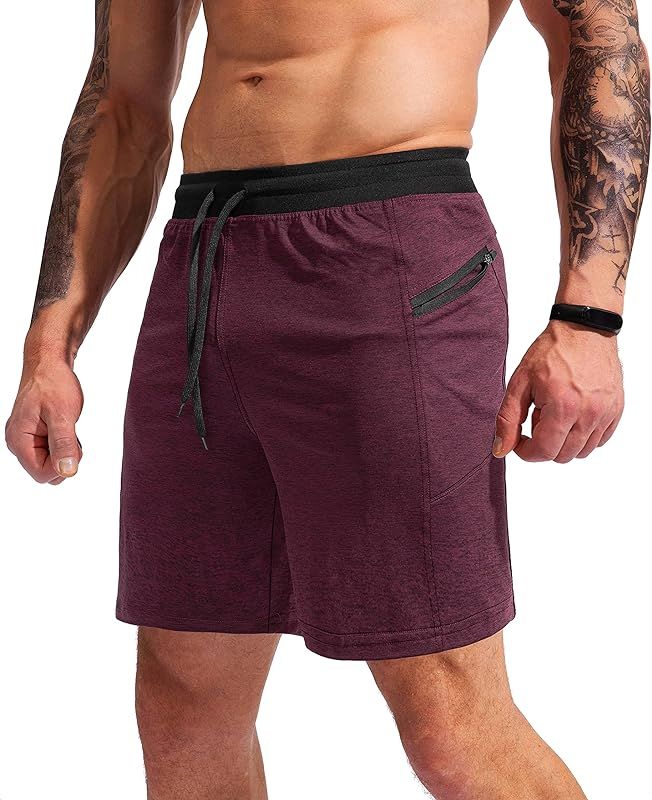 G Gradual Men's 7" Athletic Gym Shorts Quick Dry Workout Running Shorts with Zipper Pockets | Amazon (US)