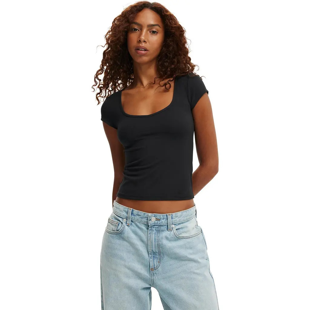 Cotton On Women's Hold Me Short Sleeve in Black at Nordstrom, Size Small | Nordstrom