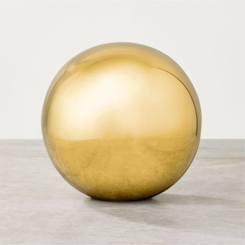Nix Champagne Gold Decorative Orb 4.75" + Reviews | CB2 | CB2