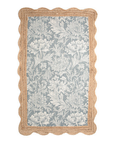 3x5 Chrystanthemum Floral Printed Jute Scatter Rug | TJ Maxx