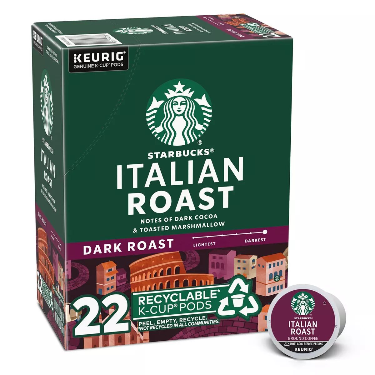 Starbucks Keurig Italian Roast Dark Roast Coffee Pods - 22 K-Cups | Target