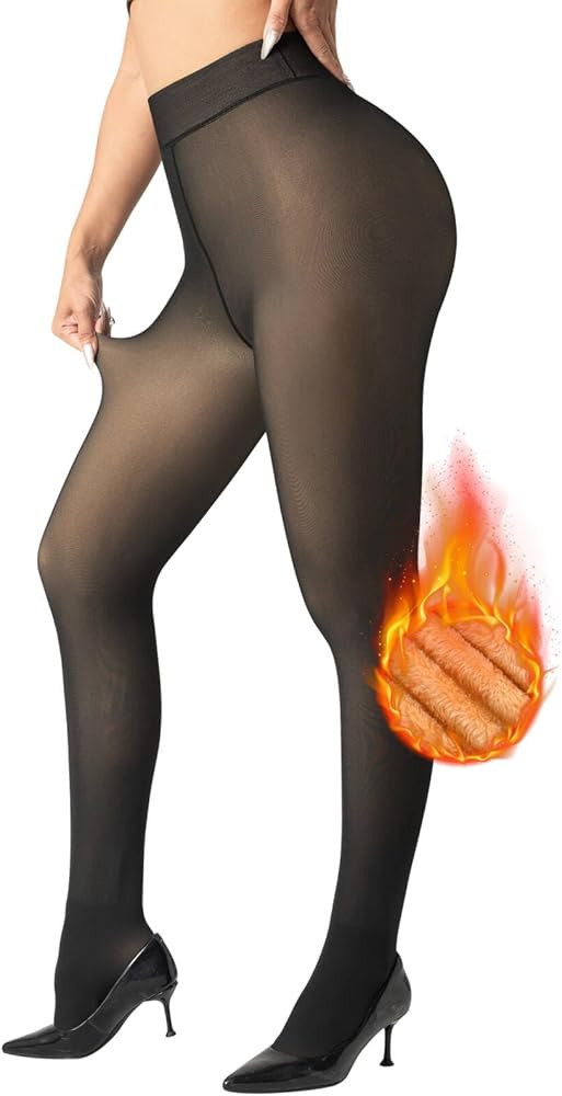ATHVOTAR Fleece Lined Winter Warm Leggings for Women Thick Thermal Velvet Tights | Amazon (US)