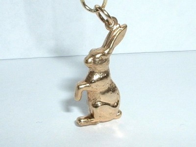 14K YELLOW GOLD 3D BUNNY RABBIT CHARM PENDANT   | eBay | eBay US