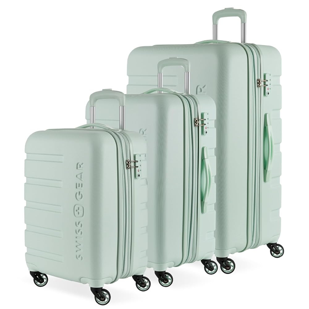 SwissGear 7366 Hardside Expandable Luggage with Spinner Wheels, Clearly Aqua, 3-Piece Set (19/23/... | Amazon (US)