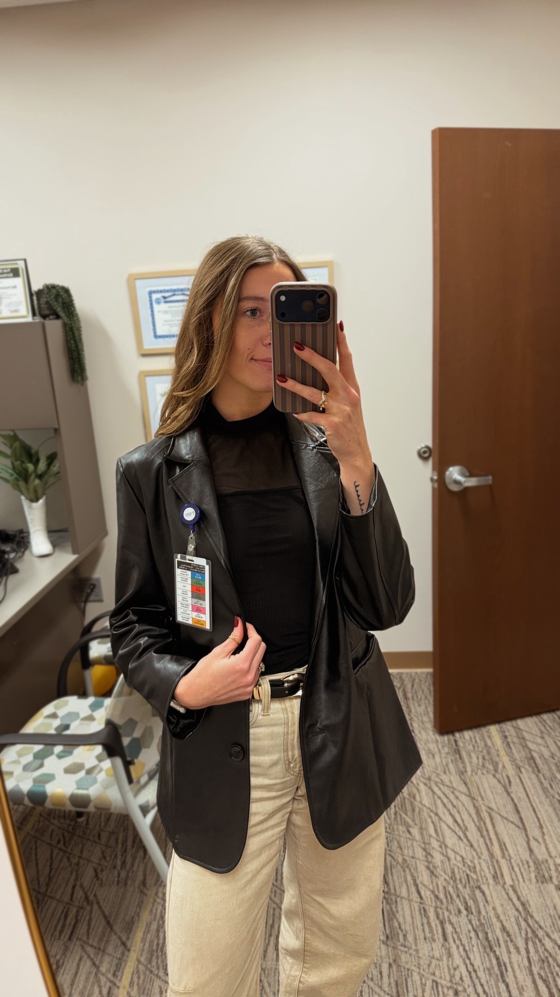 Leather blazer moment 🖤
@Quince 

#LTKWorkwear #LTKootd #LTKSeasonal
