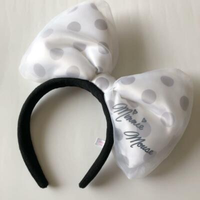 " White " Tokyo Disney Resort  Headband Minnie Mouse Chiffon Ribbon TDS TDL TDR | eBay US