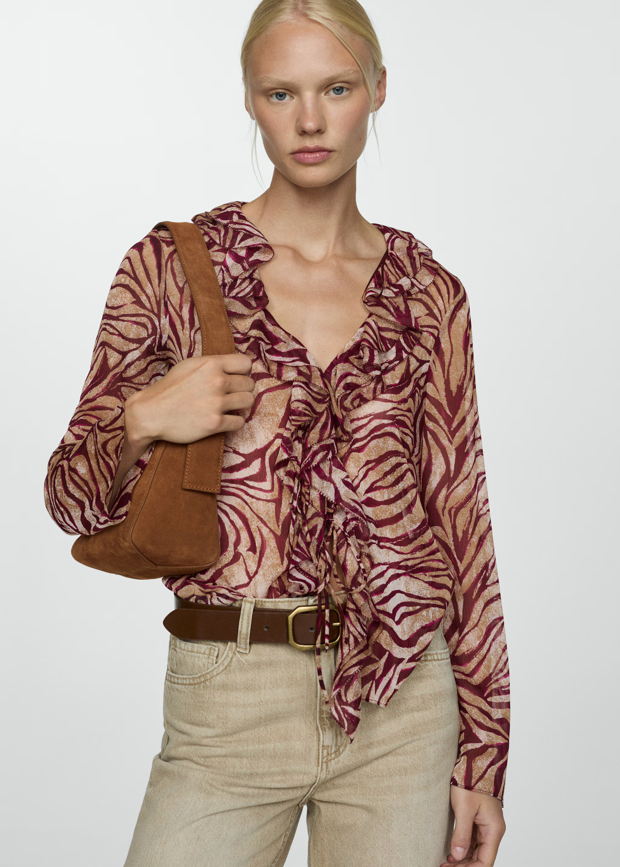 Ruffles printed blouse - Women | MANGO USA | Mango (US/MX/AU)