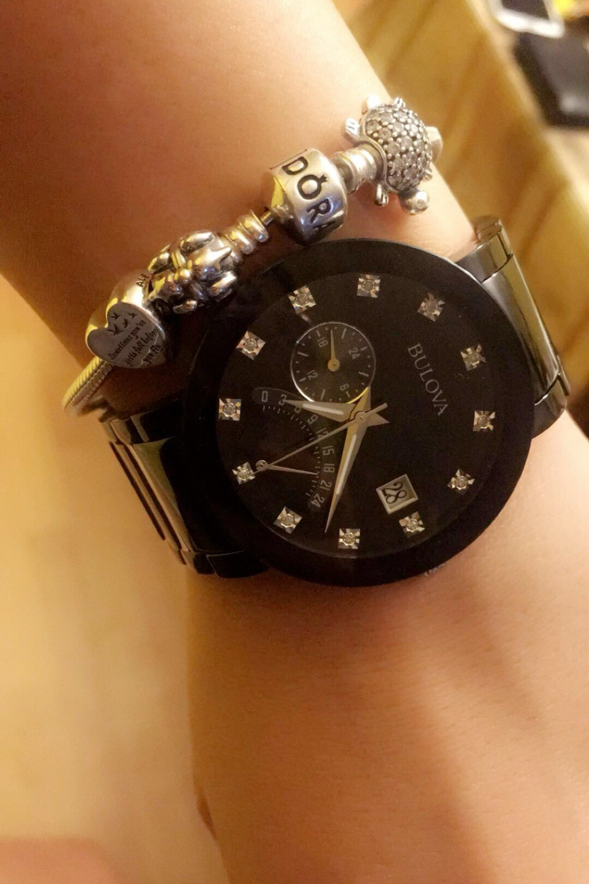 Bulova watch, black with diamonds 
Men and women
Perfect for gift

#ltkgiftguide

#LTKMens #LTKStyleTip