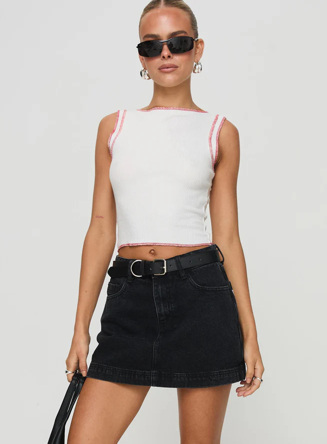 Gazelle Denim Skort Washed Black | Princess Polly US