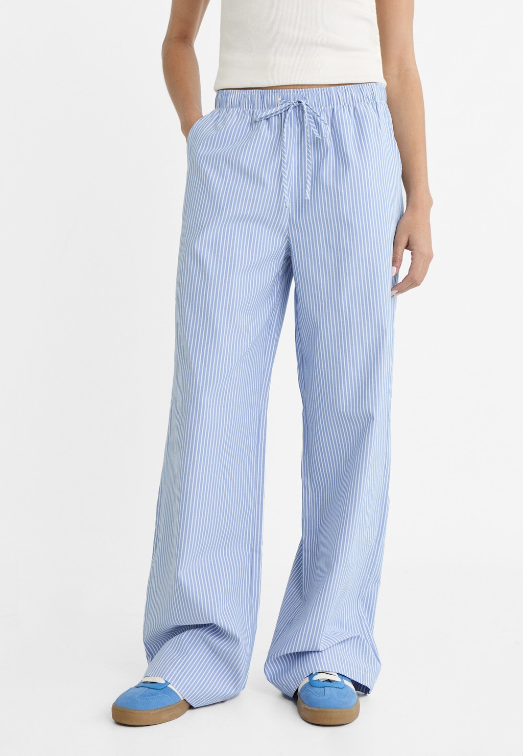 Flowing printed poplin trousers | Stradivarius (UK)