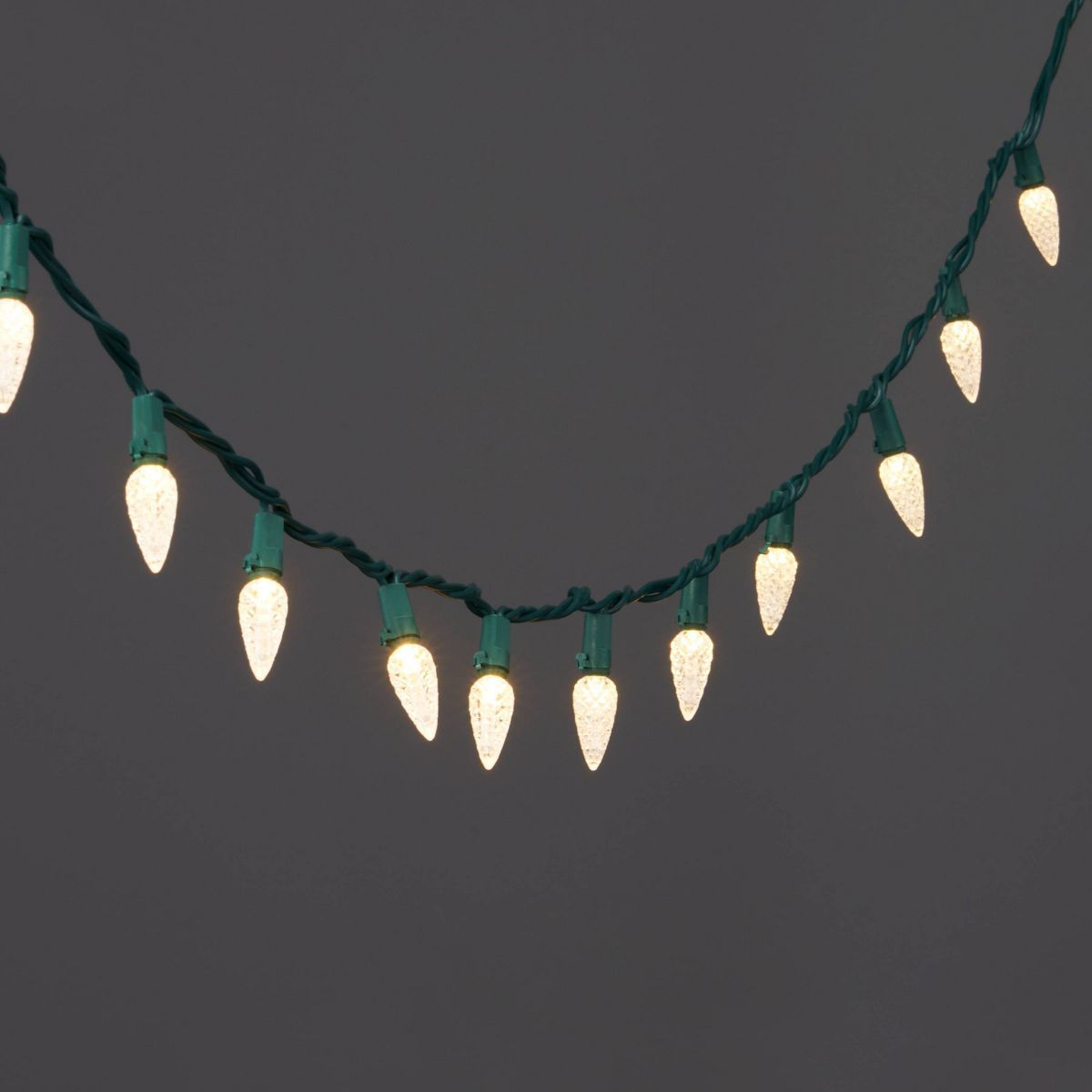 60ct LED C6 Faceted Christmas String Lights Warm White with Green Wire - Wondershop™ | Target