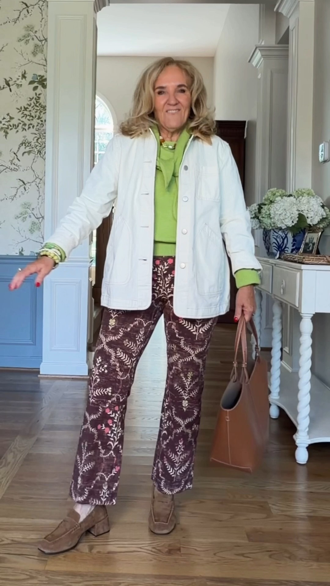 Early fall perfection 
Lightweight barn jacket medium 
Sweater medium the scarf easily unbuttons 
Blouse small it’s a no wrinkle 
Pants medium 
Pink loafers I sized down but they needed to stretch out. Get reg size if you want to wear socks 
20% off my bracelets code NANETTE20

#LTKOver40 #LTKPetite #LTKootd #LTKSaleAlert

#LTKWorkwear #LTKootd
