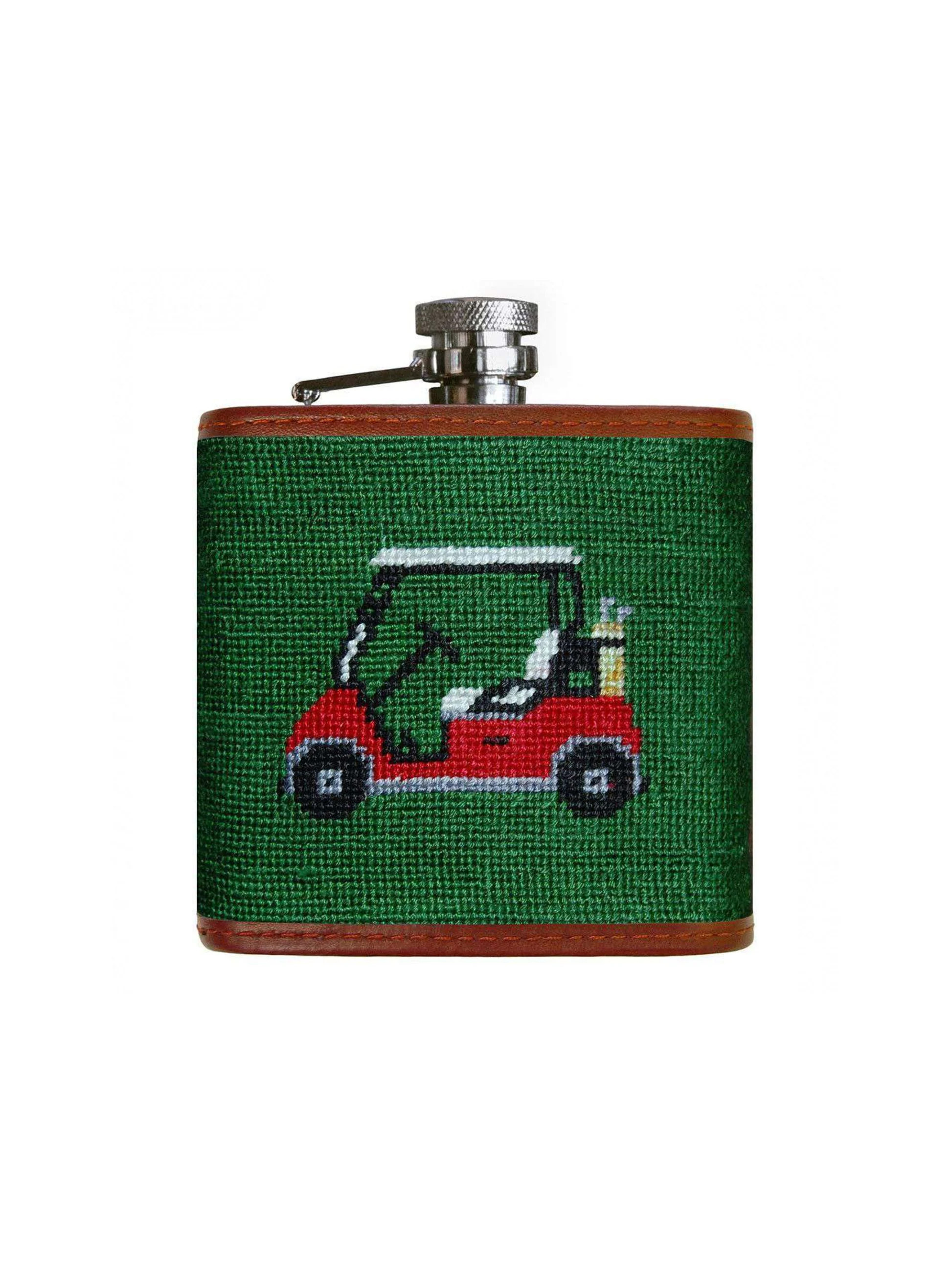 Smathers & Branson Golf Cart Needlepoint Flask | Weston Table
