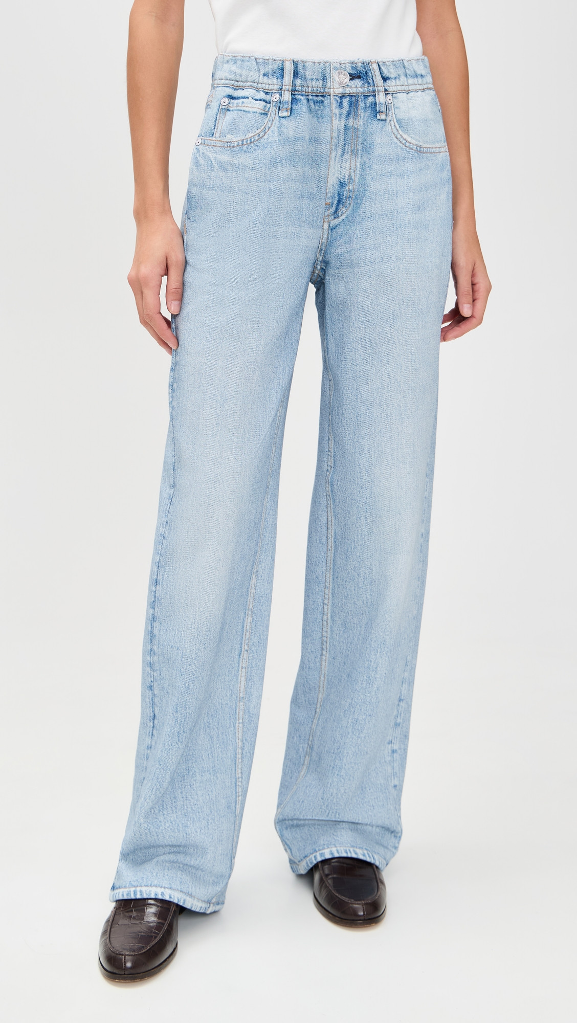 rag & bone Miramar Terry Pull On Wide Leg Jeans Aria S | Shopbop