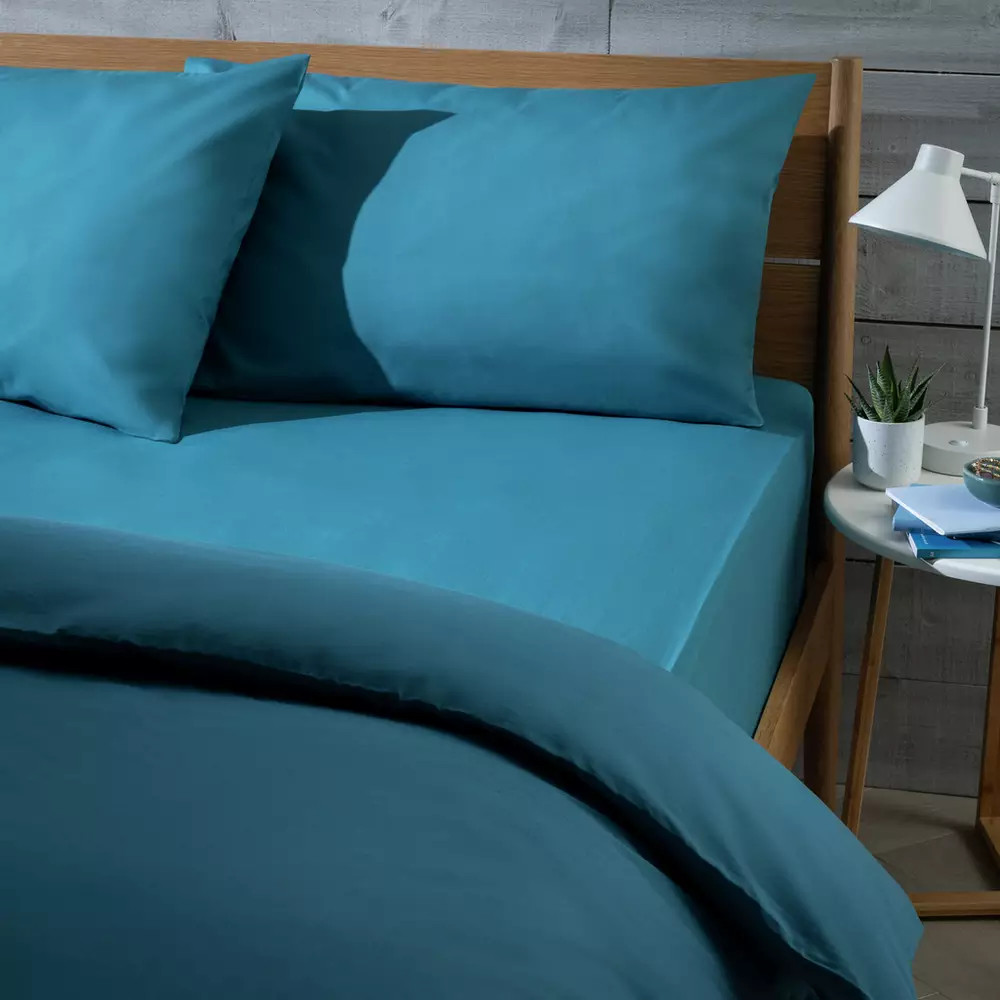 Habitat Cotton Rich 180 TC Petrol Fitted Sheet - Double265/1354 | argos.co.uk
