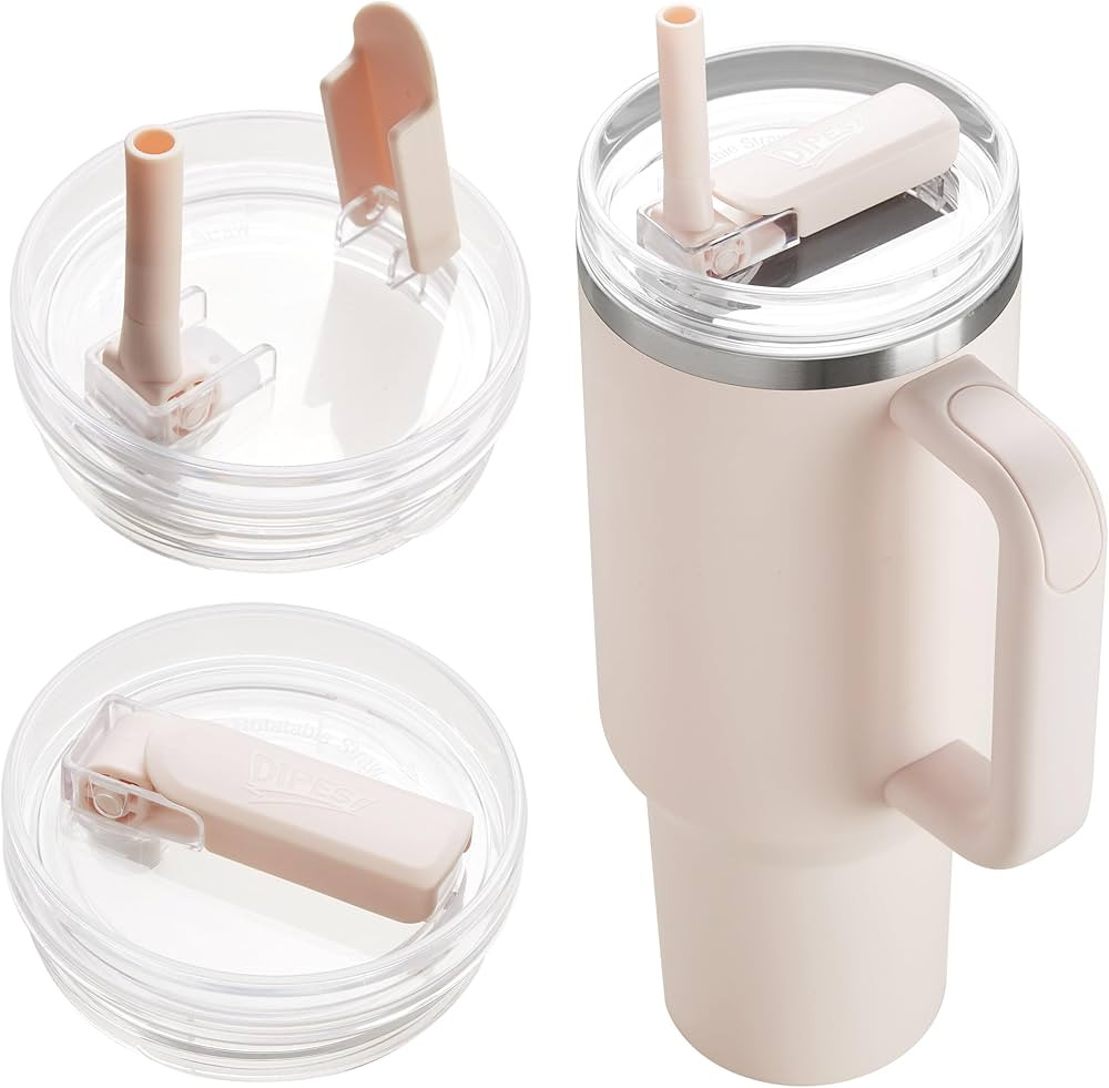 2Pack 40oz Tumbler Lid Replacement suit for Stanley Quencher cup, Flip Straw Spill Proof Leak Res... | Amazon (US)