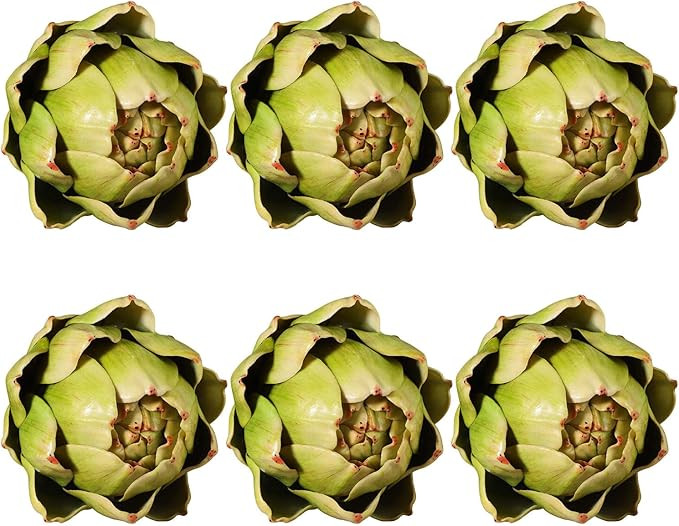 6-Pack Large Faux Artichokes, v2croft Realistic Plastic Fake Artichokes Artificial Vegetables and... | Amazon (US)
