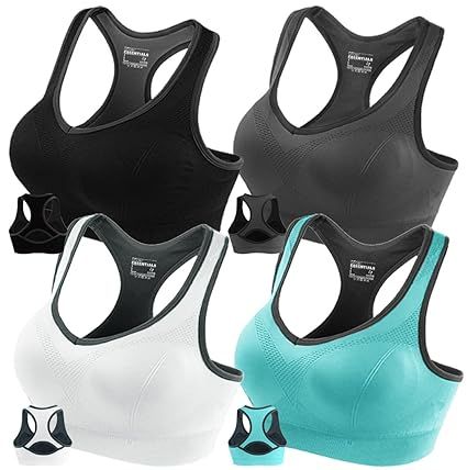 FITTIN Racerback Sports Bras - Padded Seamless High Impact Support for Yoga Gym Workout Fitness | Amazon (US)