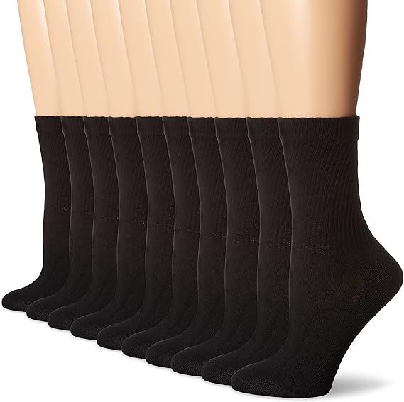 Hanes Women's 10-Pair Value Pack Crew Socks | Amazon (US)