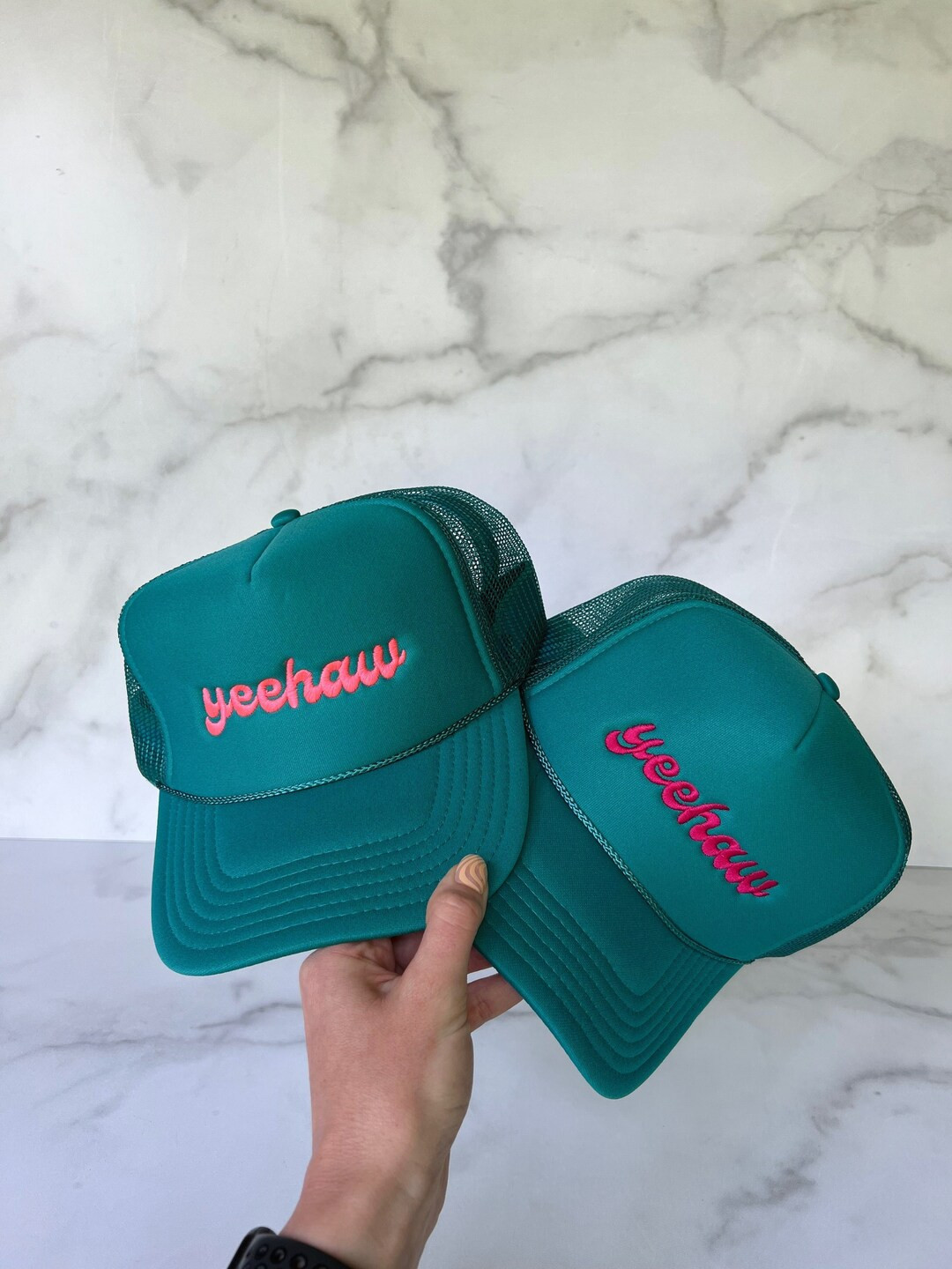 Retro Yeehaw Trucker Hat | Turquoise/Jade Foam Trucker Hat | Yeehaw Bachelorette Hat | Etsy (US)