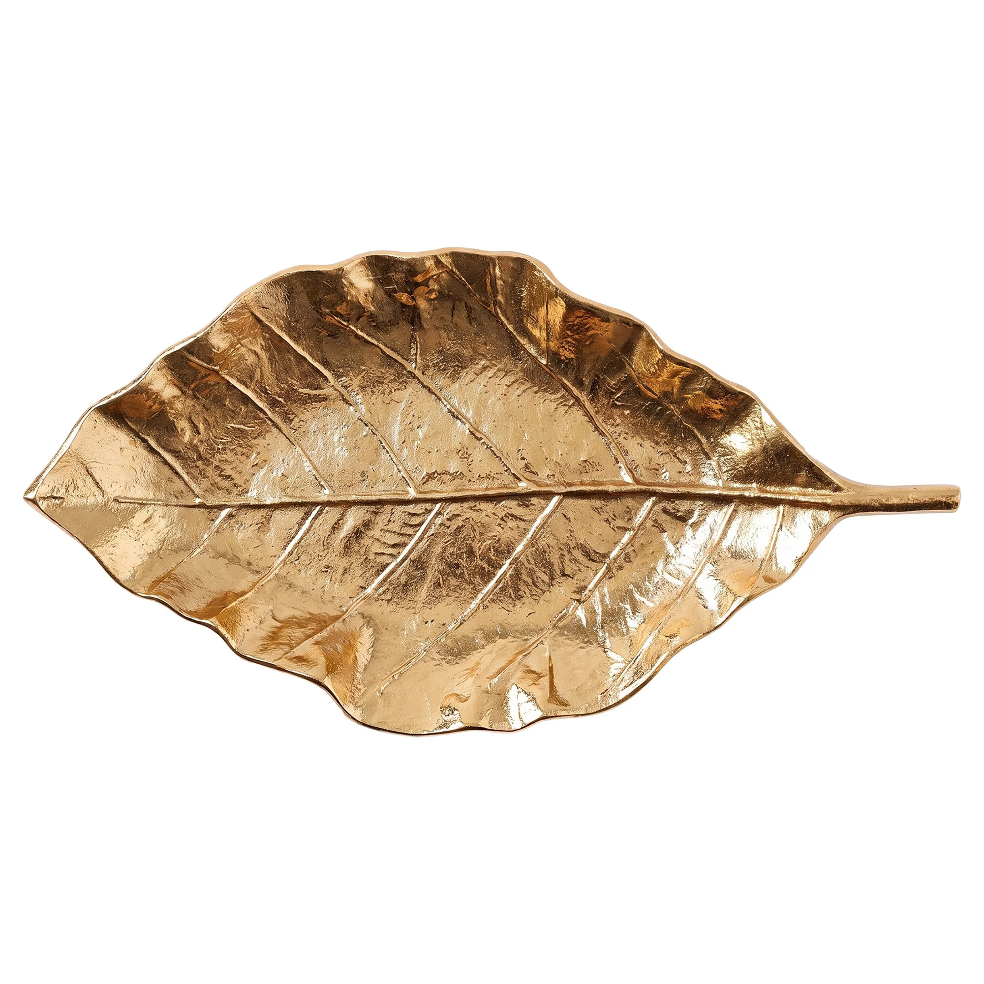 Cast Aluminum Leaf Tabletop Decoration, Gold, 14", Fall by Way To Celebrate | Walmart (US)