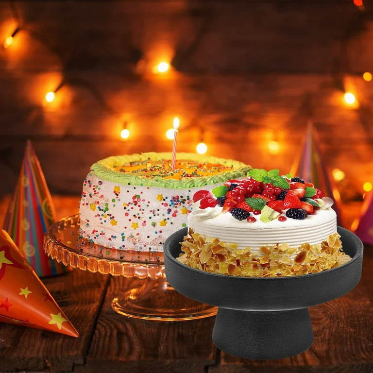 ACDANC Ceramic Fruit Bowl Footed Decorative Holder Black | Walmart (US)