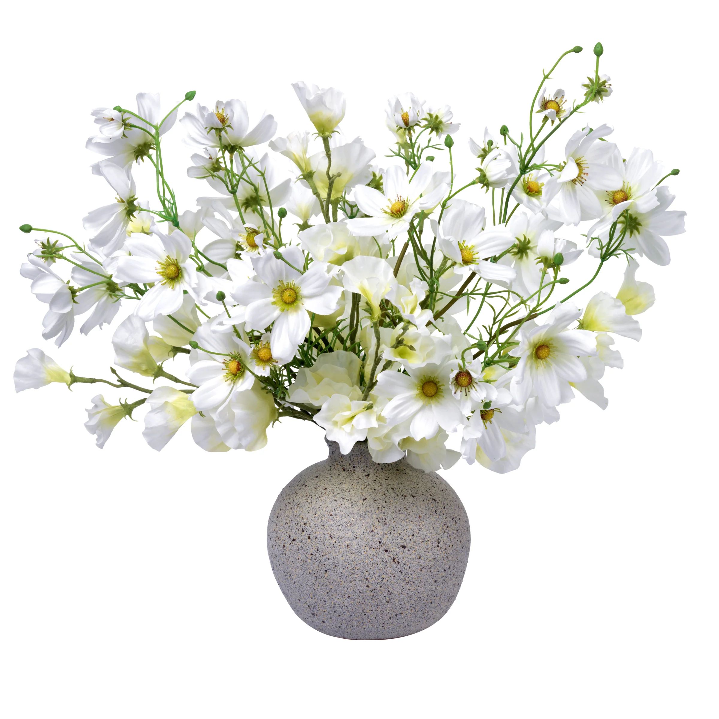 Cosmos and Sweet Pea Bouquet in Ceramic Vase | Ashley Stark Home