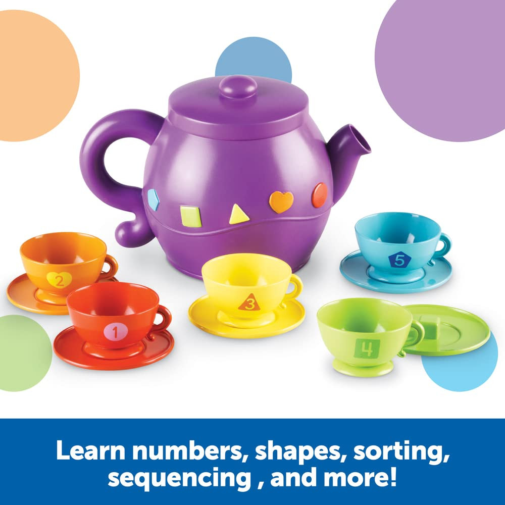 Learning Resources Serving Shapes Tea Set - 11 Pieces, Ages 2+ Pretend Play Toys for Toddlers, Pr... | Amazon (US)