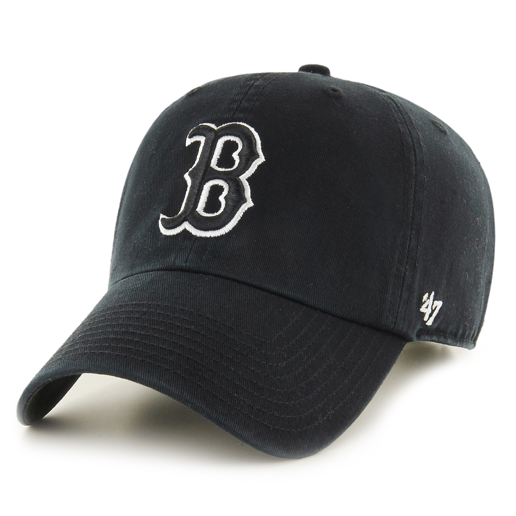 Men's '47 Black Boston Red Sox Logo Clean Up Adjustable Hat | Fanatics