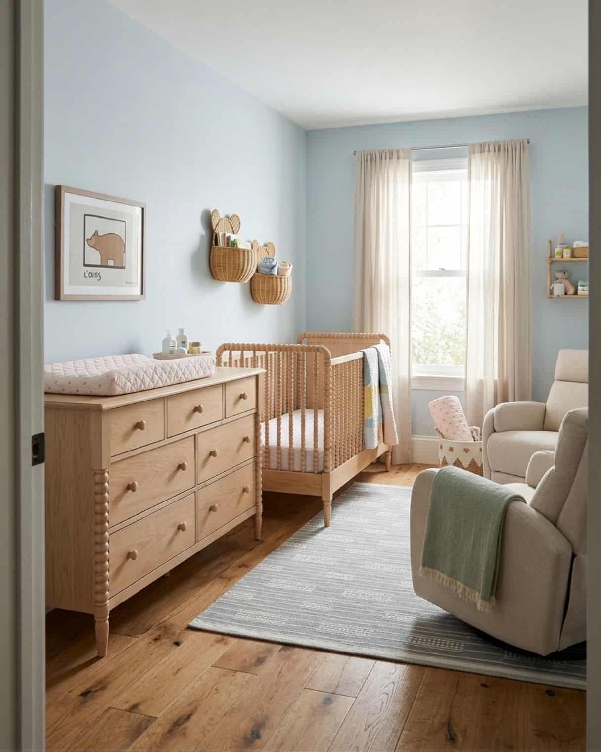 Light Blue and Oak Modern Nursery Design

*Note: This is a digital room mockup showcasing product styling ideas from my room design mood board.

#LTKHome