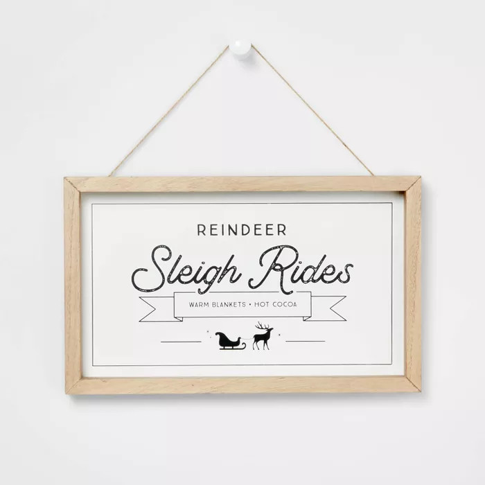 Shadow Box Hanging Sign White & Natural - Wondershop™ | Target