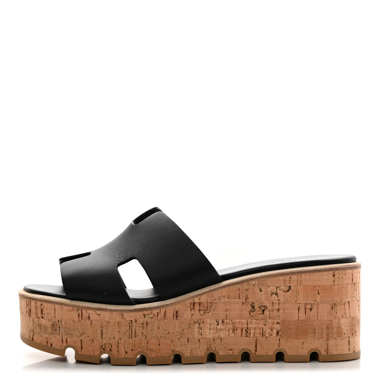Calfskin Cork Eze 30 Sandals 41 Black | FASHIONPHILE (US)