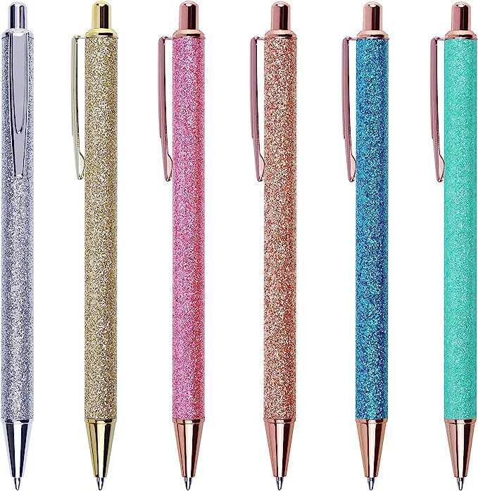 U-RIGHT Cute Retractable Ballpoint Pens for Women Girls, Fancy Decorative Glitter Body, Medium Po... | Amazon (US)