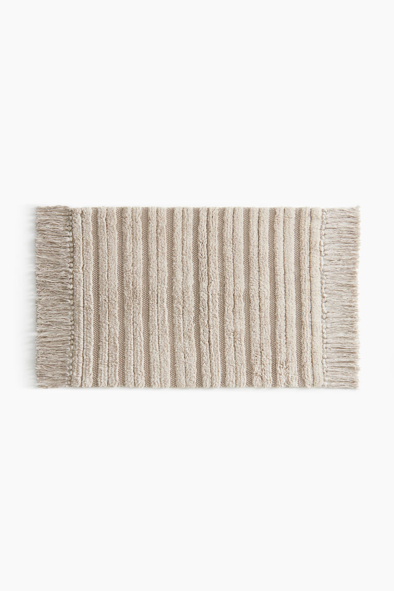 H & M - Fringed Cotton Bath Mat - Brown | H&M (US + CA)