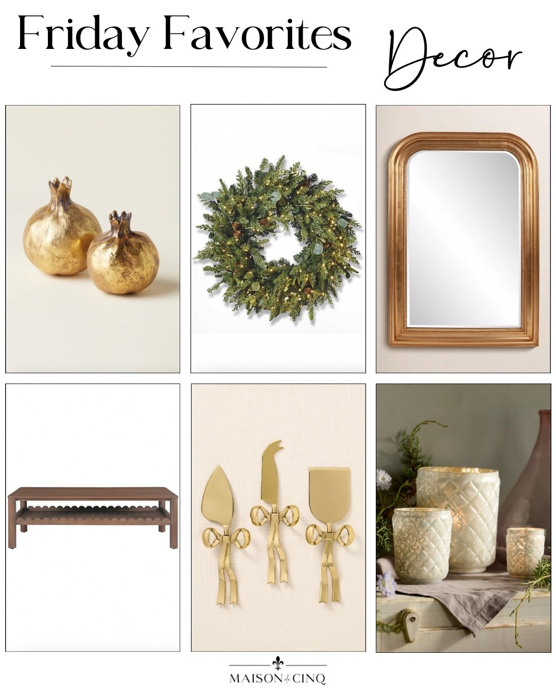 Friday Favorites is full of Black Friday/Cyber Monday deals this week!

Home decor, gift ideas, holiday decor, Christmas decor, gifts for women, gifts for her, hostess gifts, mirror, votives, candles, tabletop, coffee table, wreath 

#LTKCyberWeek #LTKGiftGuide #LTKHoliday