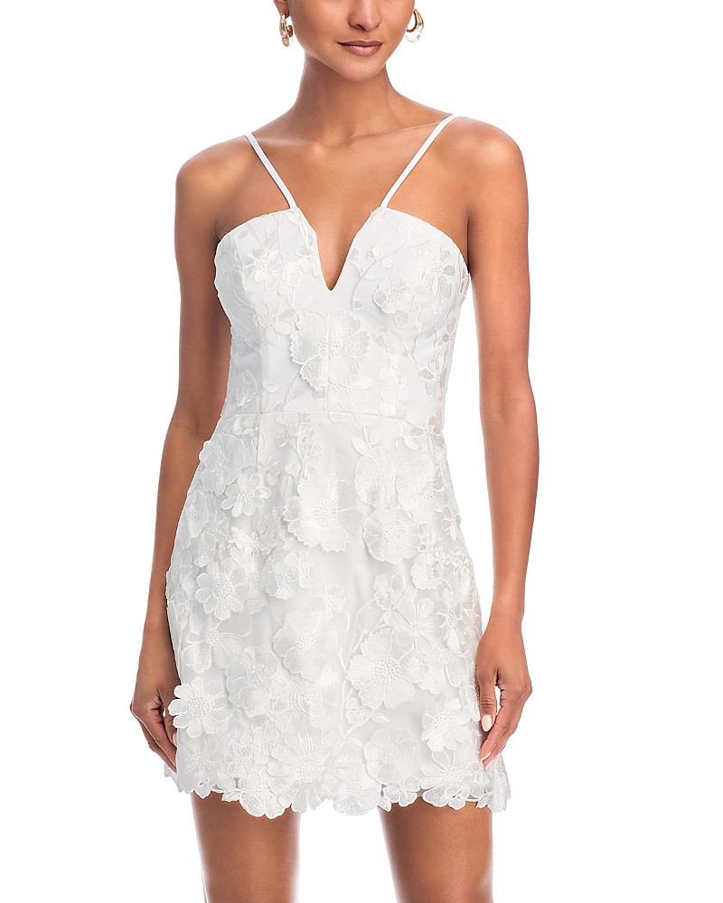 Aqua 3D Flower Spaghetti Strap Mini Dress - Exclusive | Bloomingdale's (US)