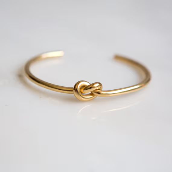 Minimalist Gold Knot Cuff Bracelet, Gold Cuff Bracelet, Tie Knot Bracelet, Minimalist Cuff, Minim... | Etsy (US)